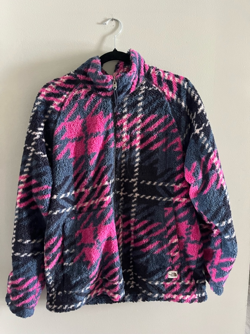 The North Face Sherpa Fleece Jacket in Navy & Pink